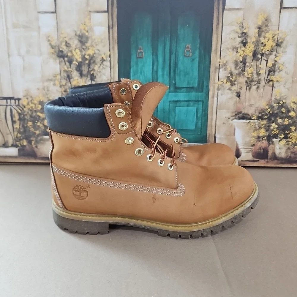 Timberland Men's Premium Waterproof Boot Rust Nubuck Medium Brown Size 13